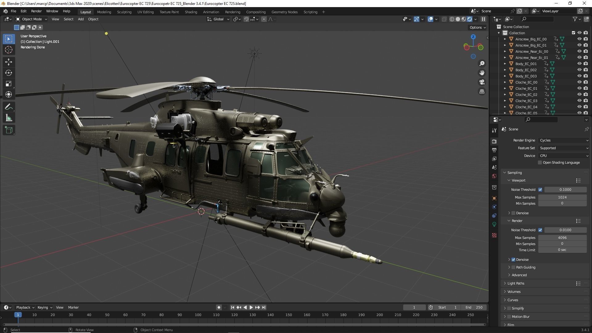 Eurocopter EC 725 High Detail 3ds max Vray 3D model_153