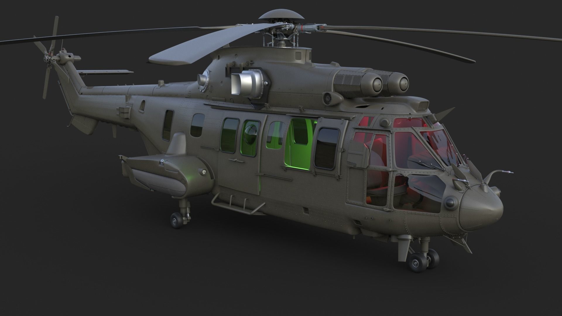 Eurocopter EC 725 High Detail 3ds max Vray 3D model_12