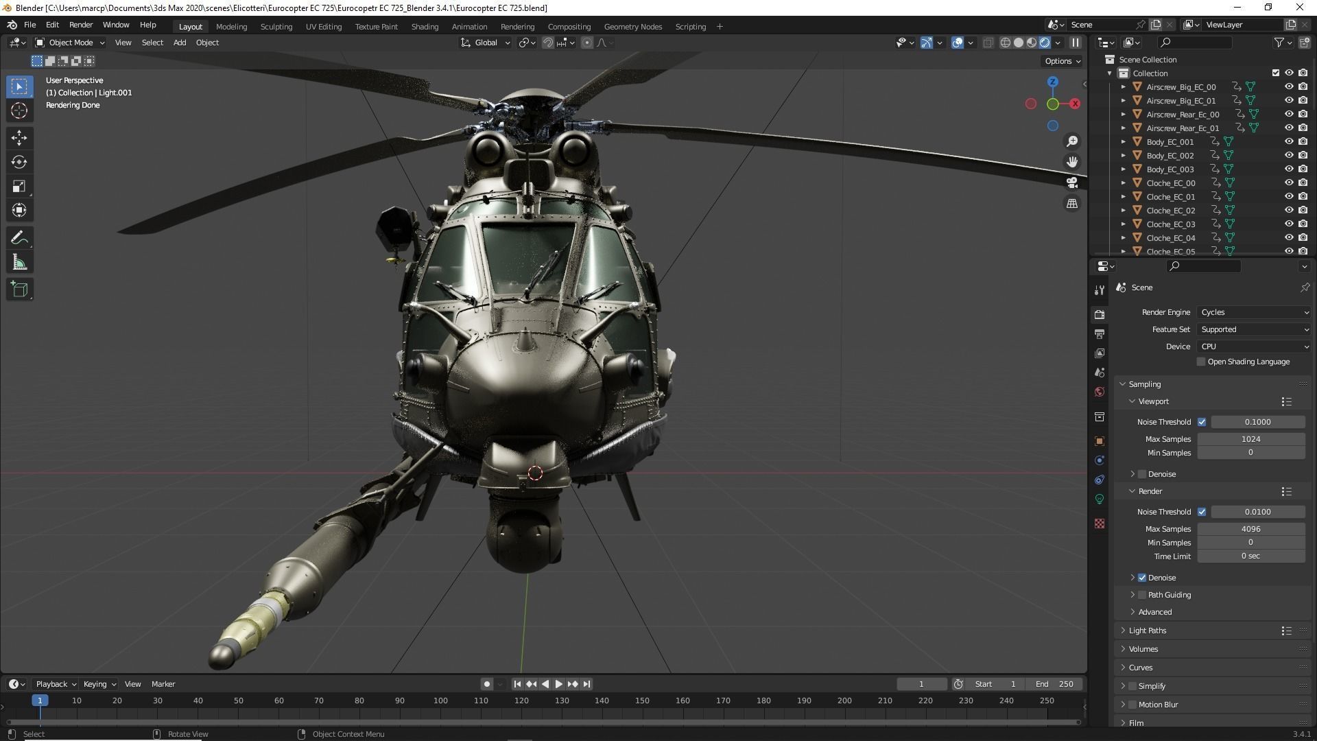 Eurocopter EC 725 High Detail 3ds max Vray 3D model_154