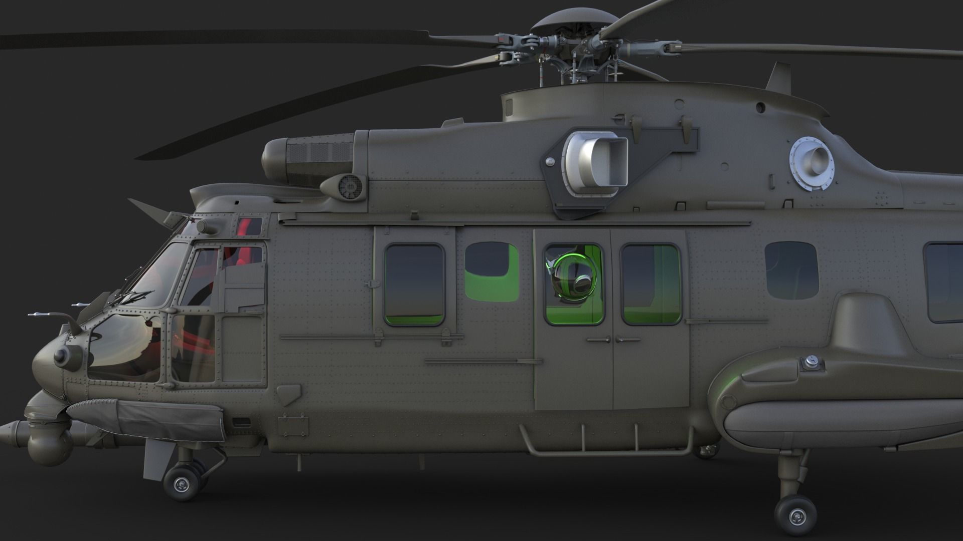 Eurocopter EC 725 High Detail 3ds max Vray 3D model_20