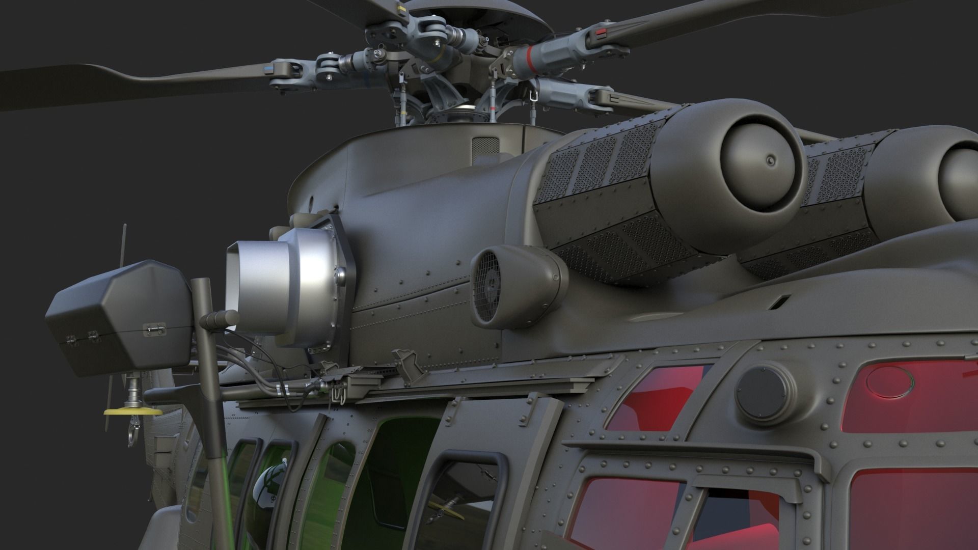 Eurocopter EC 725 High Detail 3ds max Vray 3D model_29