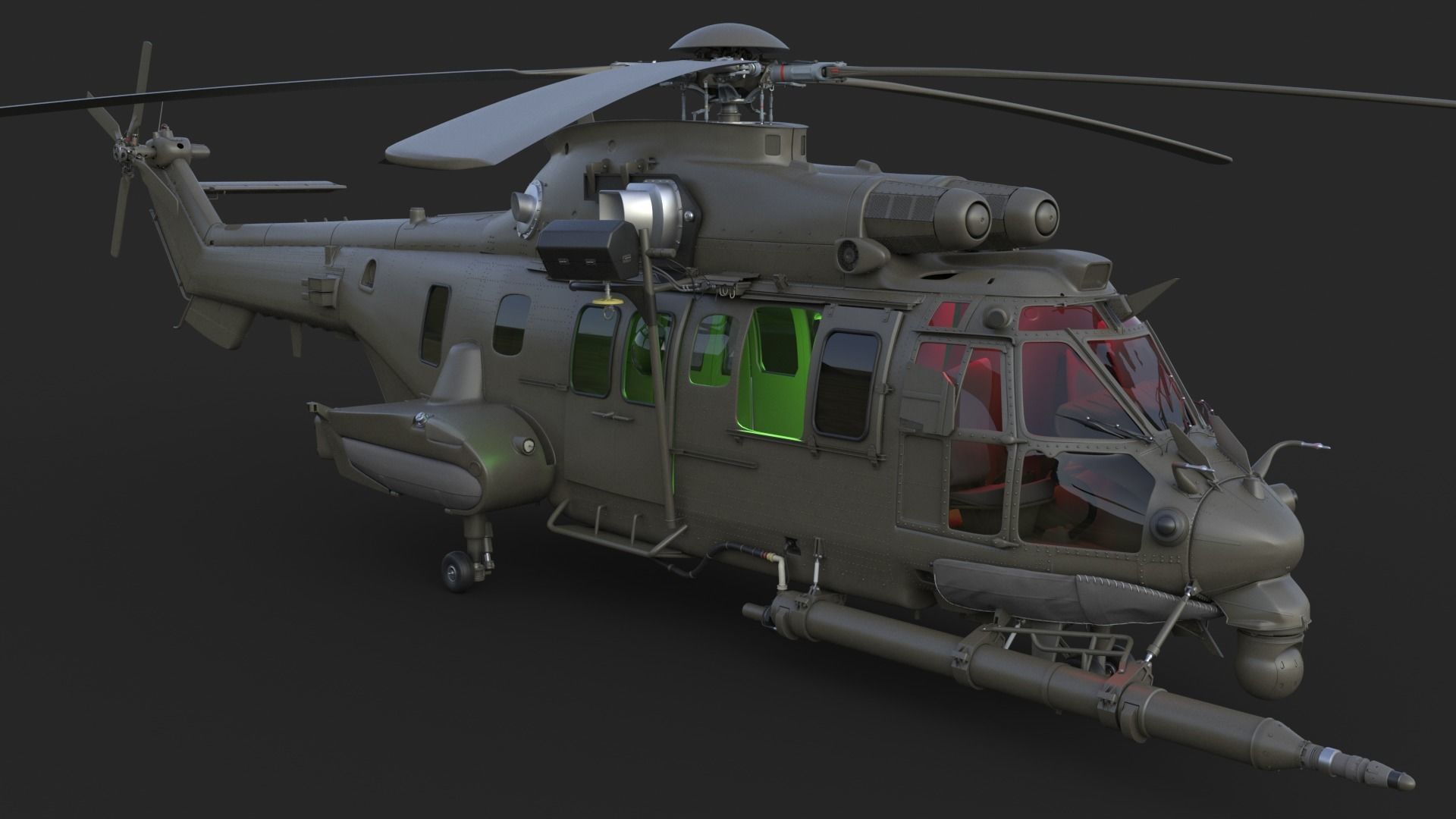 Eurocopter EC 725 High Detail 3ds max Vray 3D model_11