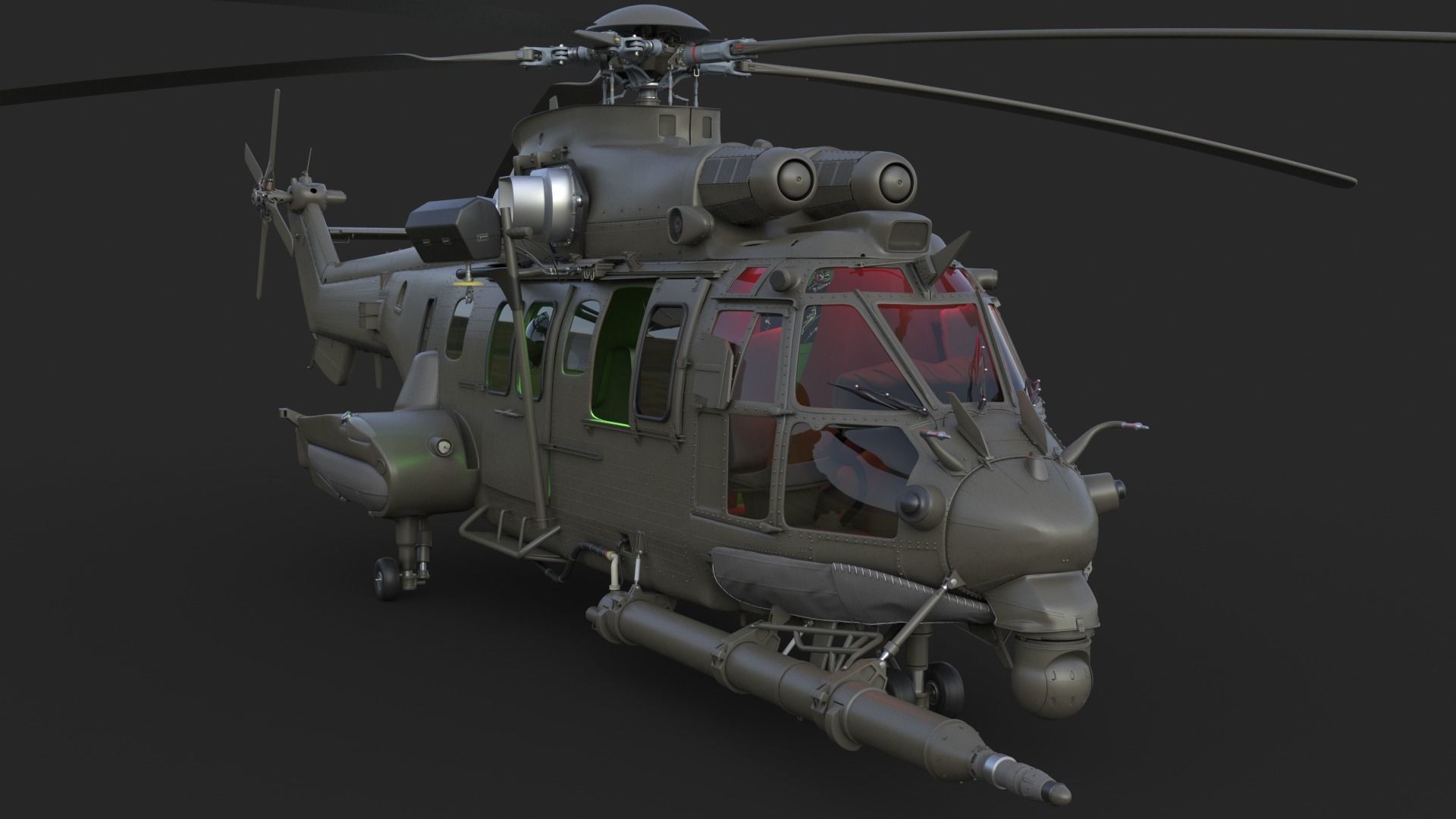Eurocopter EC 725 High Detail 3ds max Vray 3D model_13