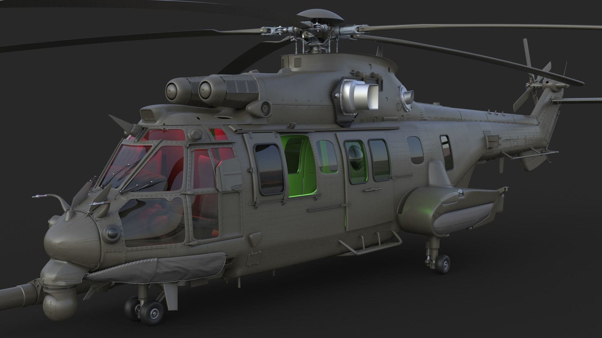 Eurocopter EC 725 High Detail 3ds max Vray 3D model_17