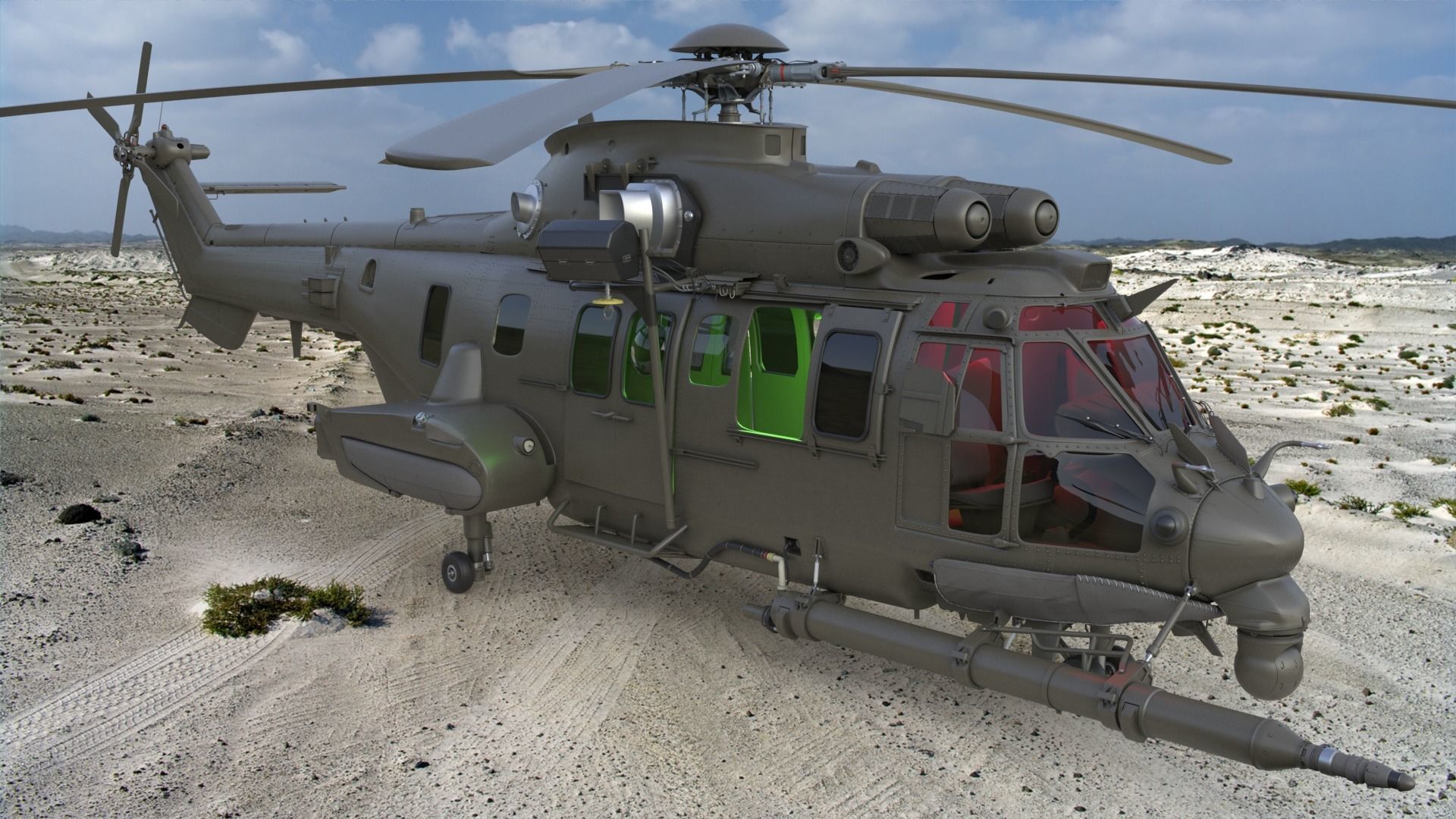 Eurocopter EC 725 High Detail 3ds max Vray 3D model_6