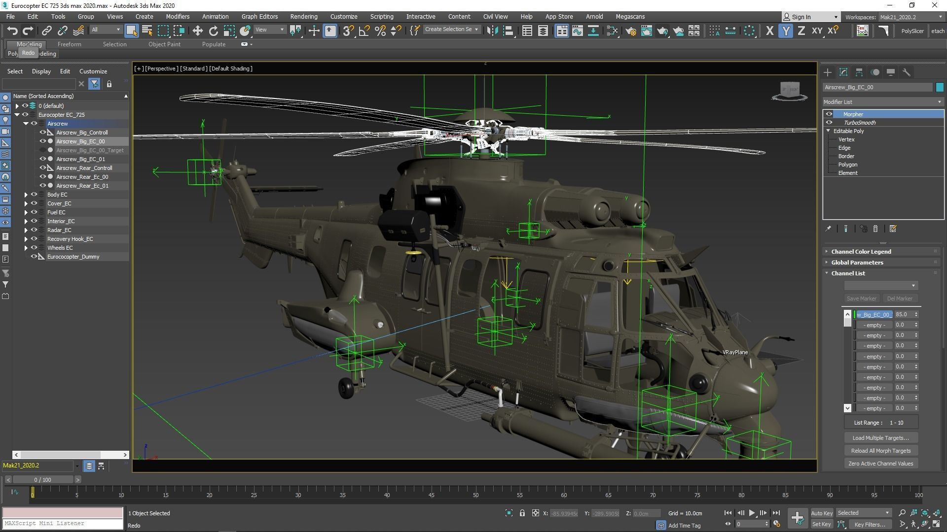 Eurocopter EC 725 High Detail 3ds max Vray 3D model_72