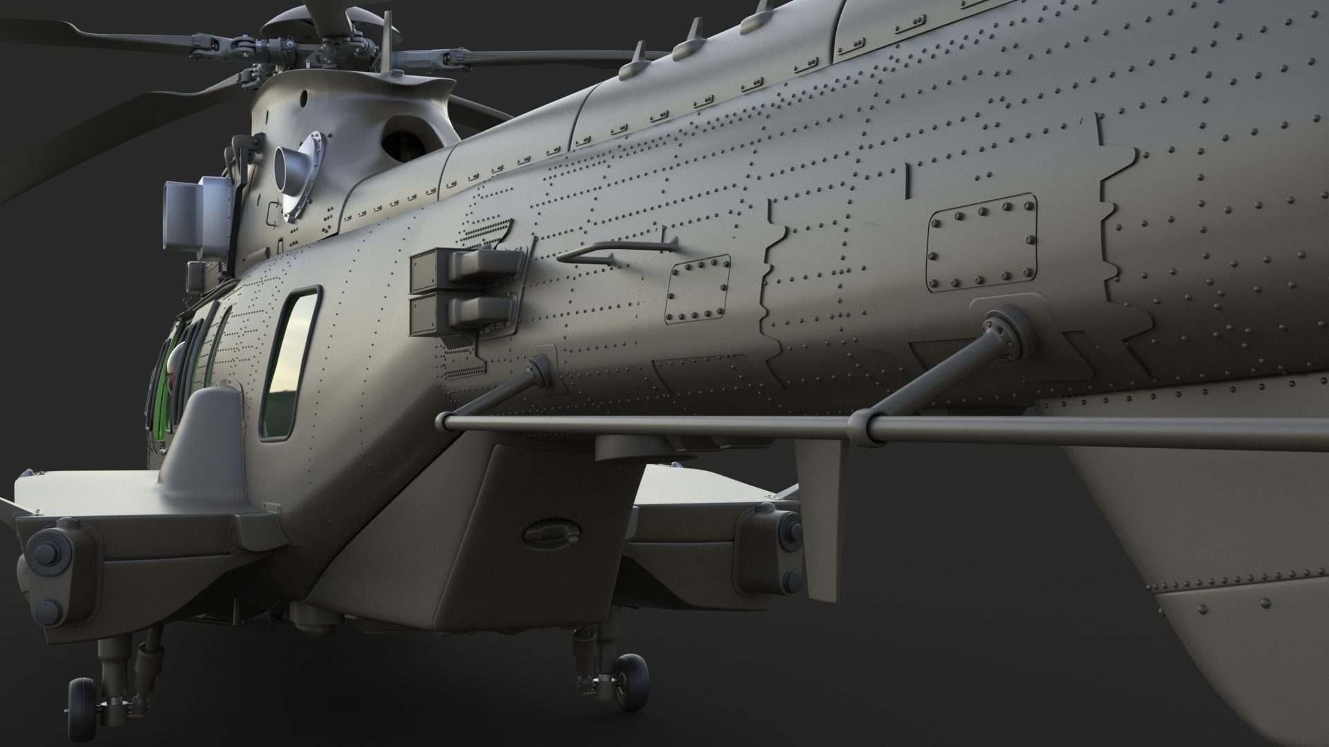 Eurocopter EC 725 High Detail 3ds max Vray 3D model_23