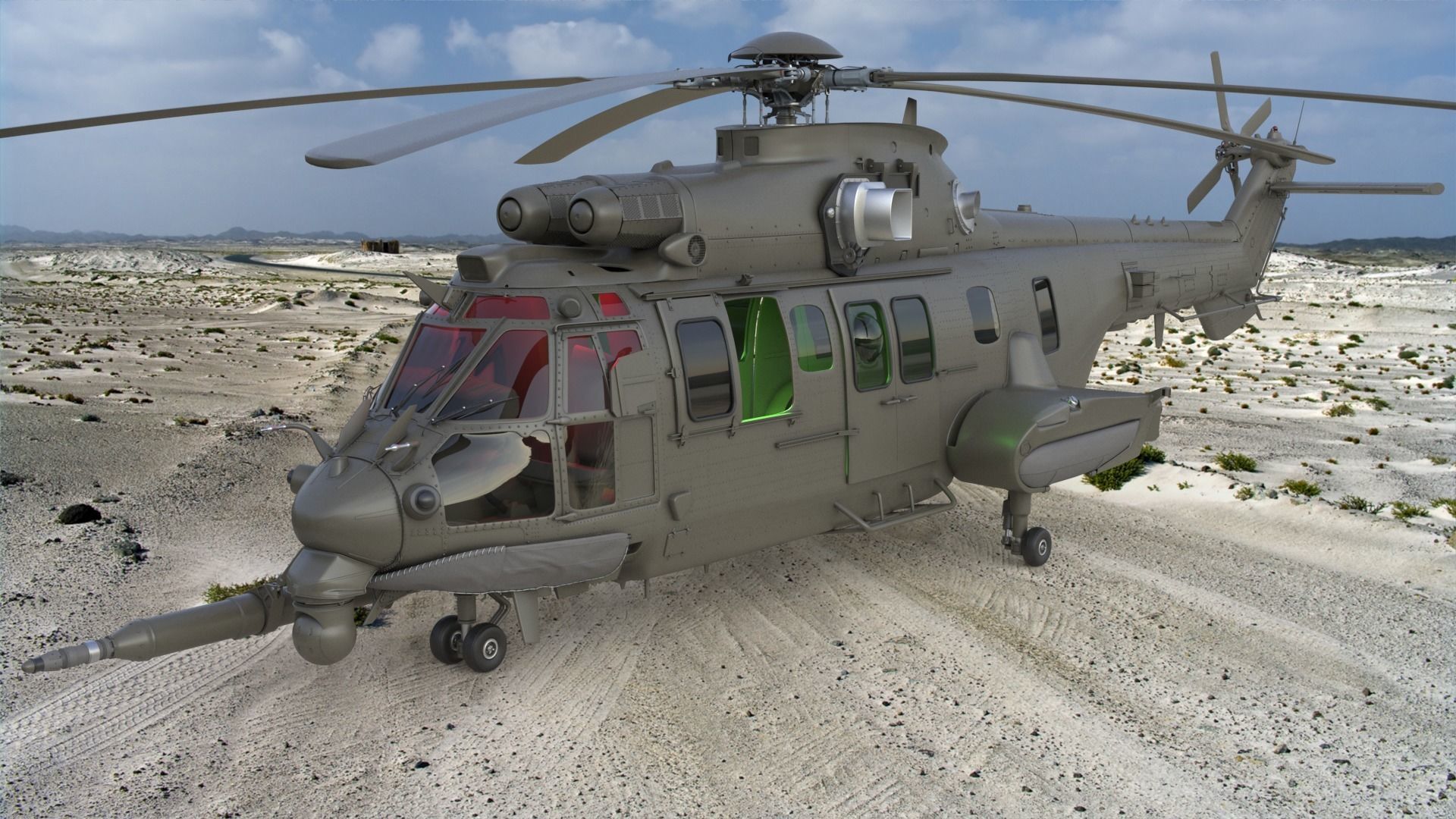 Eurocopter EC 725 High Detail 3ds max Vray 3D model_7