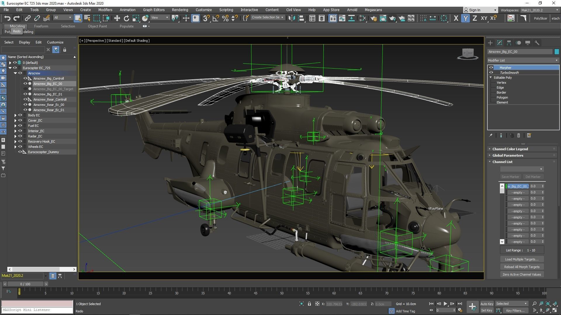 Eurocopter EC 725 High Detail 3ds max Vray 3D model_71