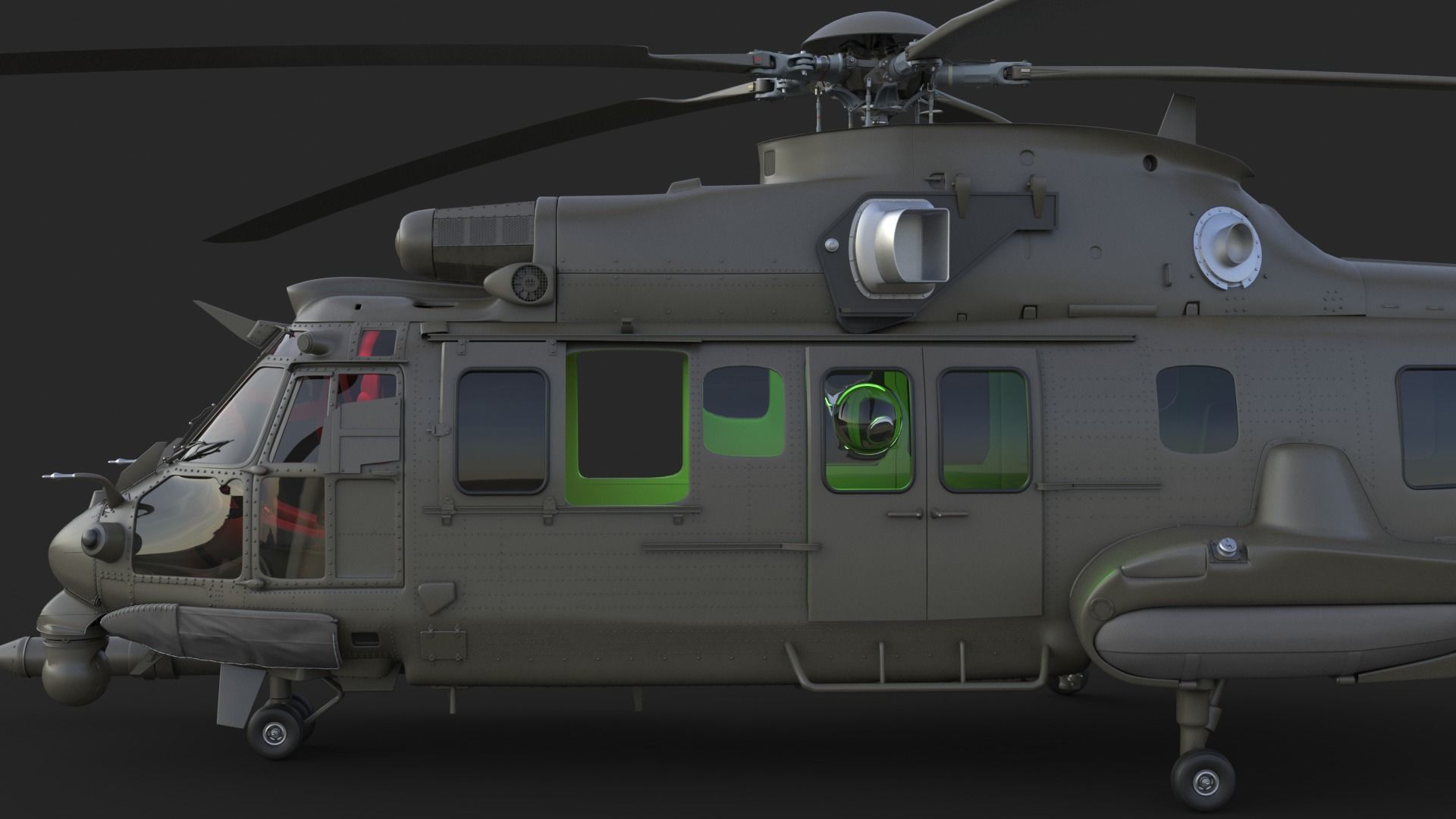 Eurocopter EC 725 High Detail 3ds max Vray 3D model_19