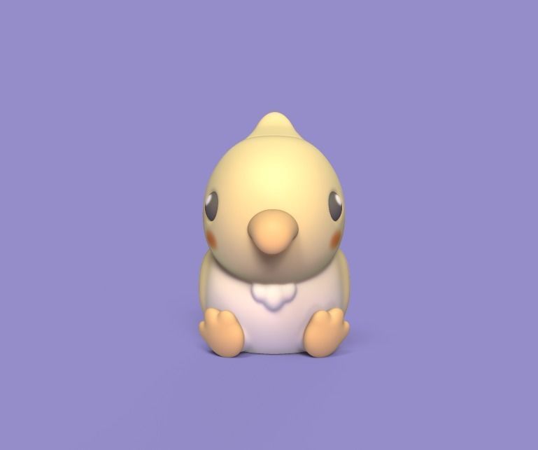 Cute Cockatiel 3D print model_1