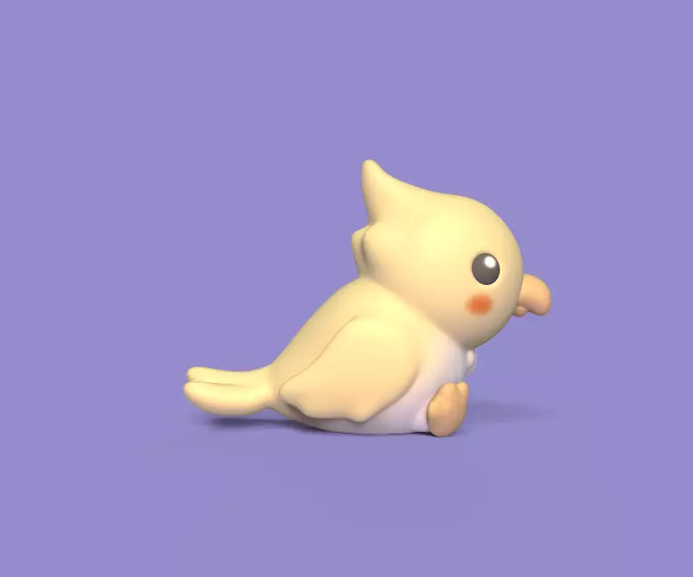 Cute Cockatiel 3D print model_0