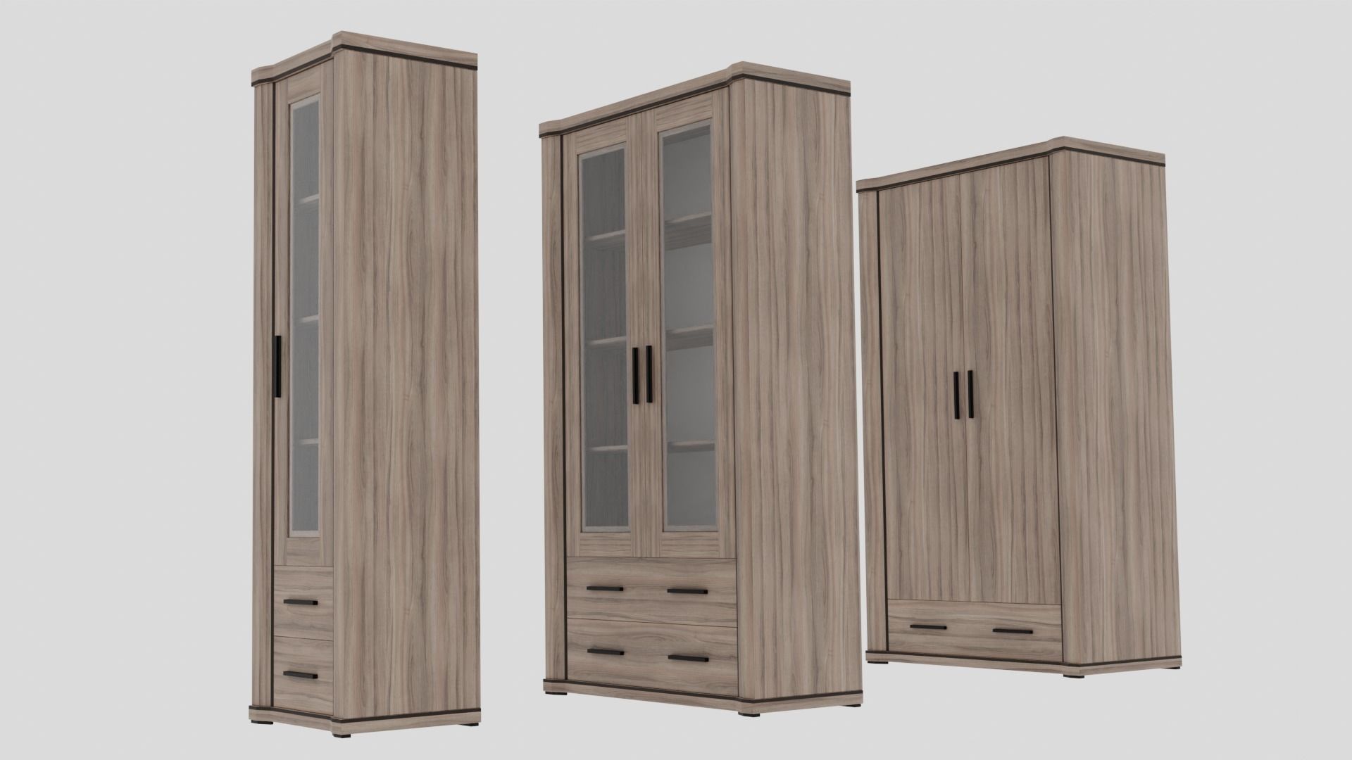 pack 2 cabinet and wardrobe 3D model_1