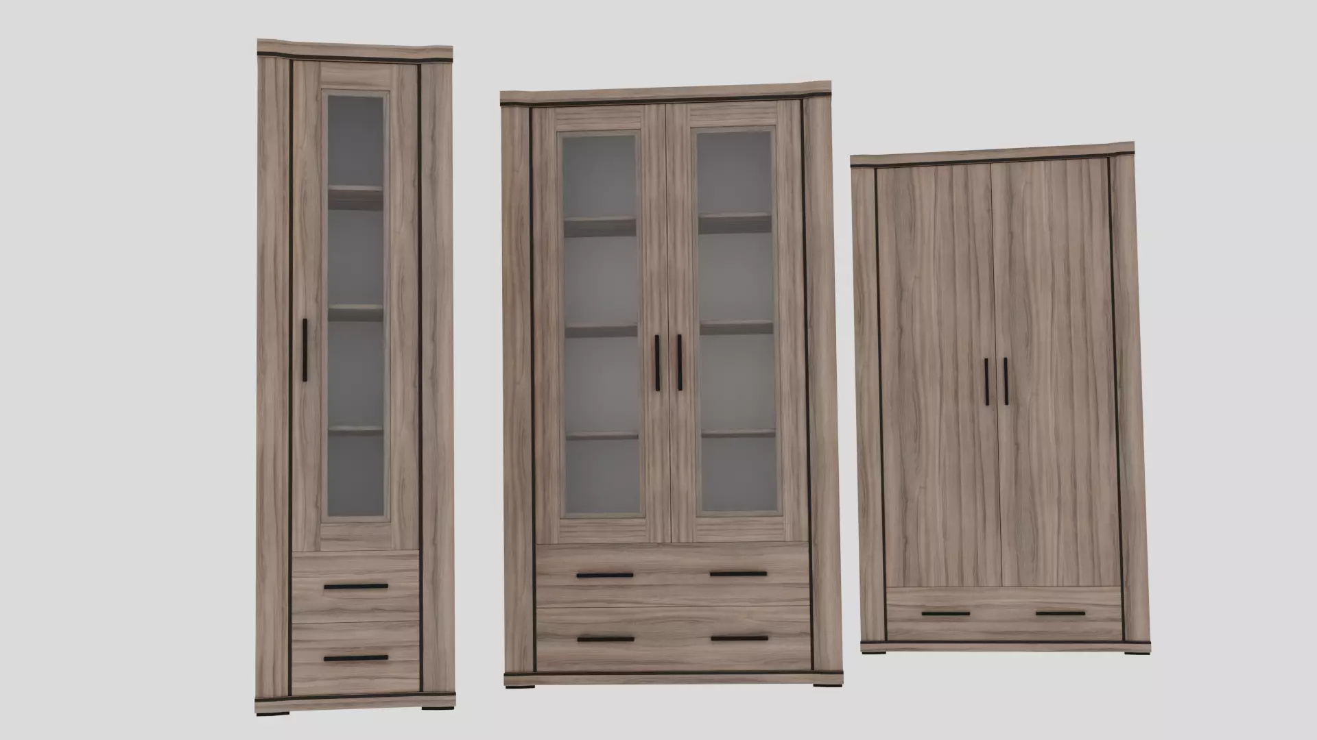 pack 2 cabinet and wardrobe 3D model_0