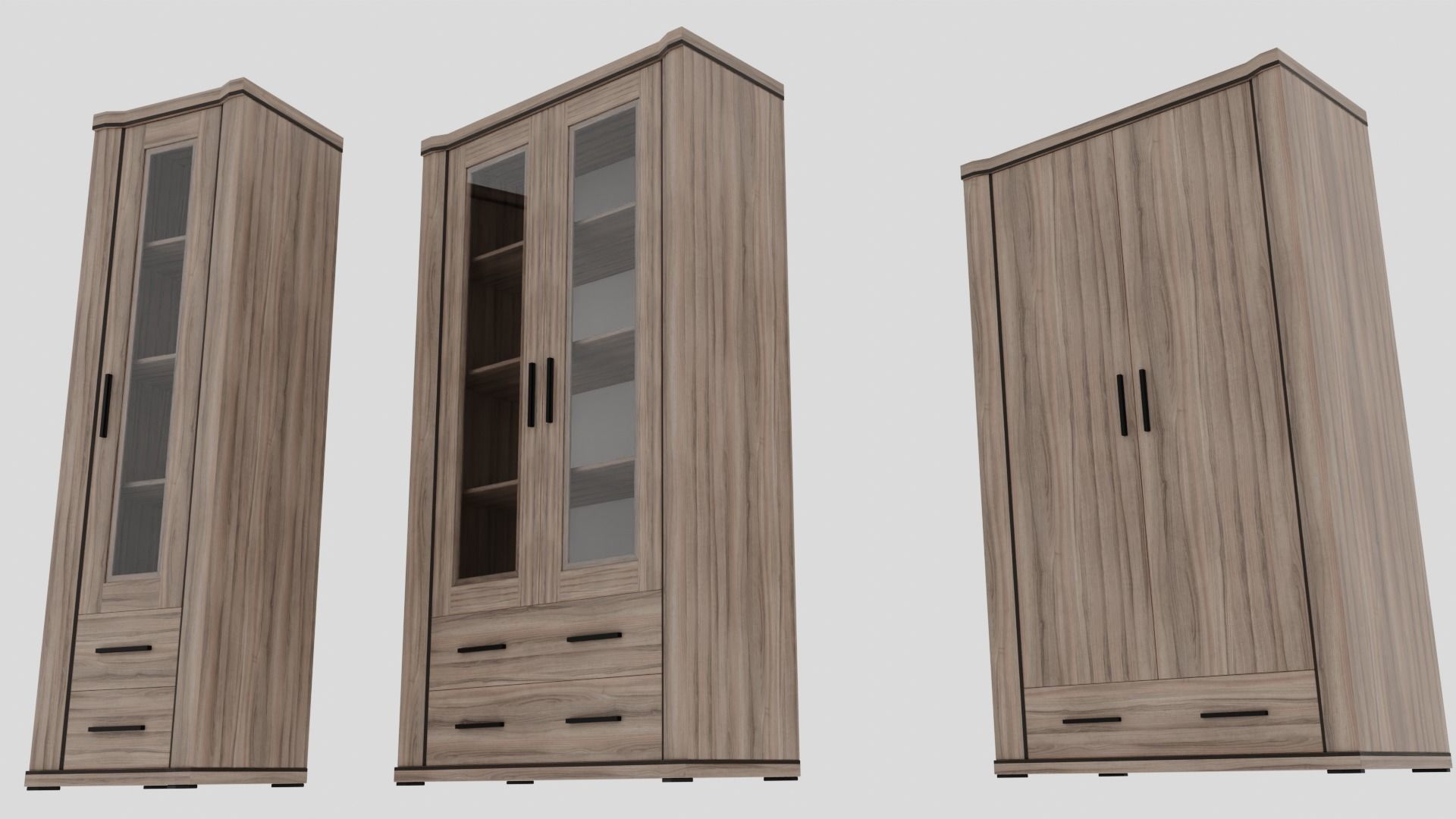 pack 2 cabinet and wardrobe 3D model_2