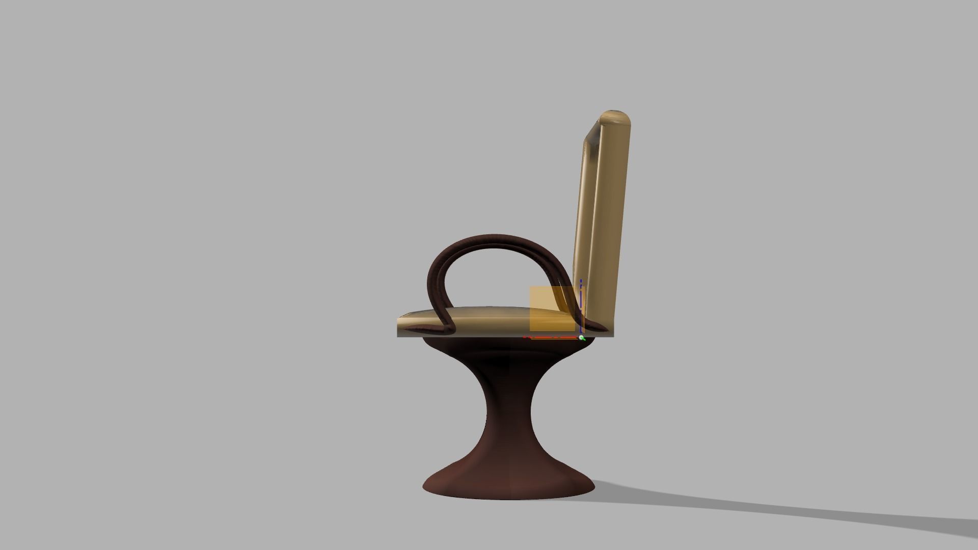 chair with one leg 3D model_2