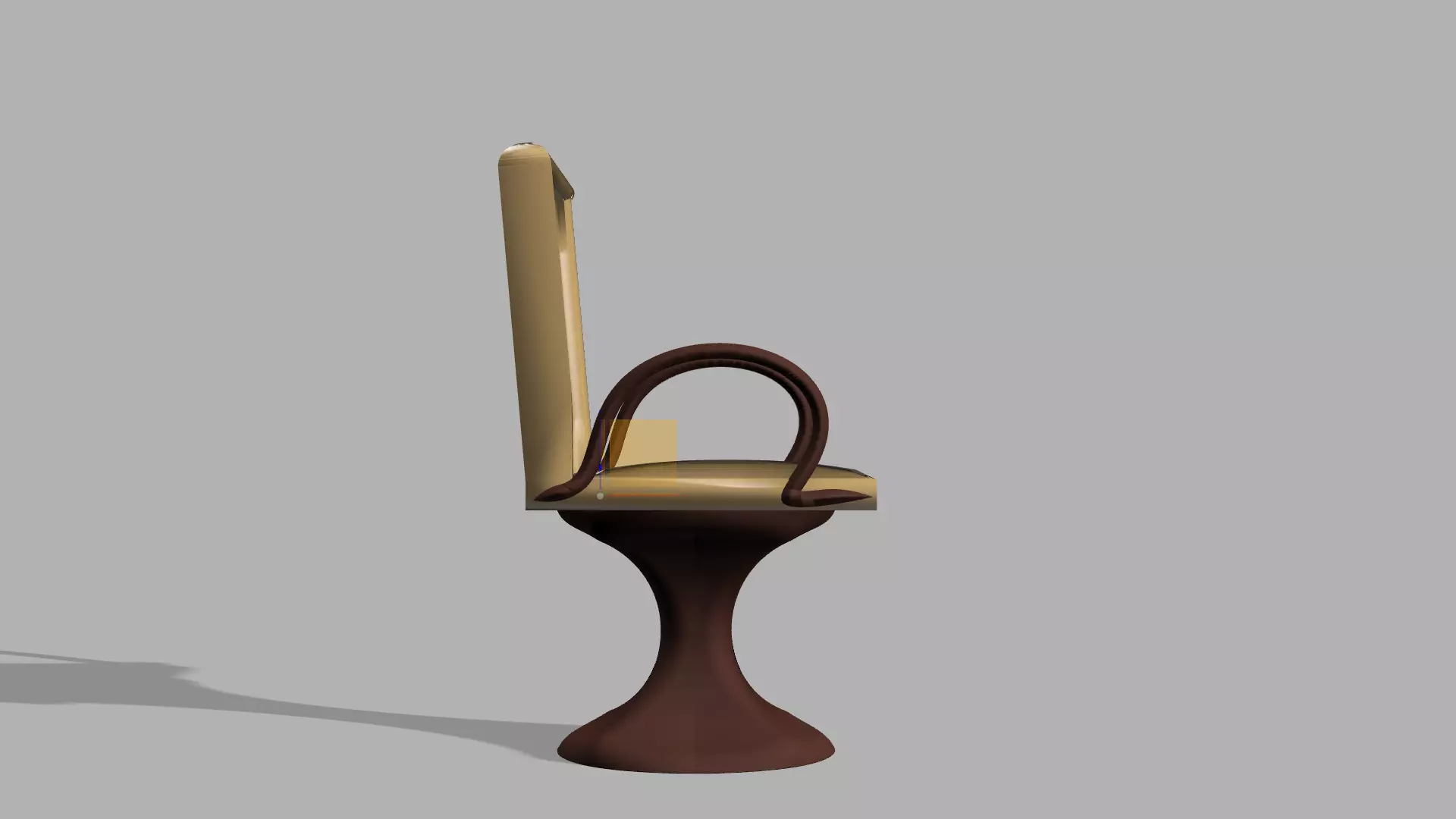 chair with one leg 3D model_0