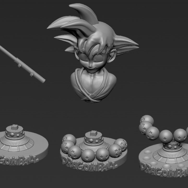 Kid Goku Bust 3D print model_1