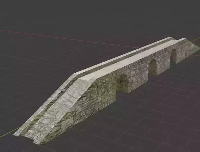 Bridge stone Low-poly 3D model