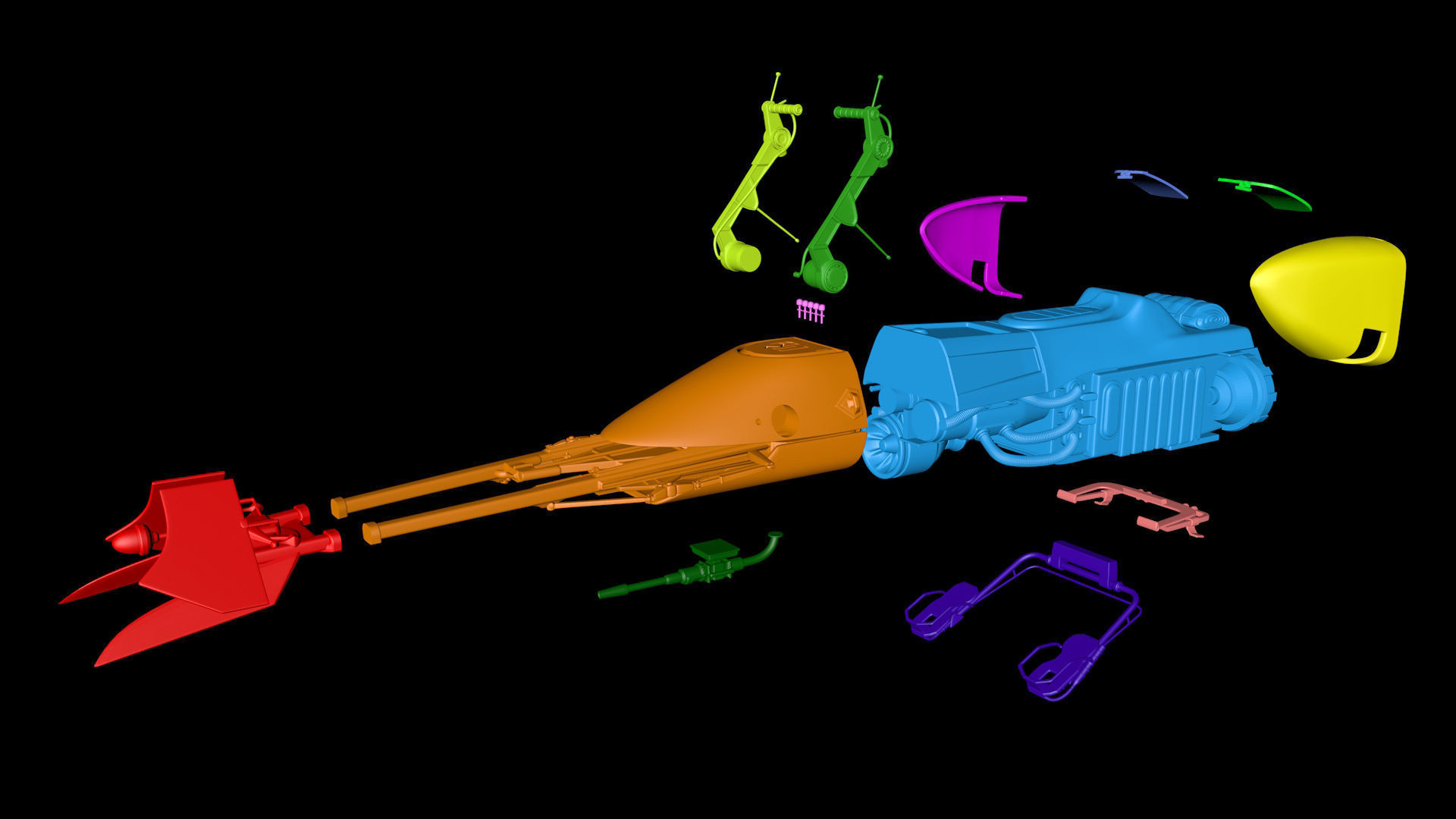 Mandalorian - Speeder bike with Yoda 3D print model_25
