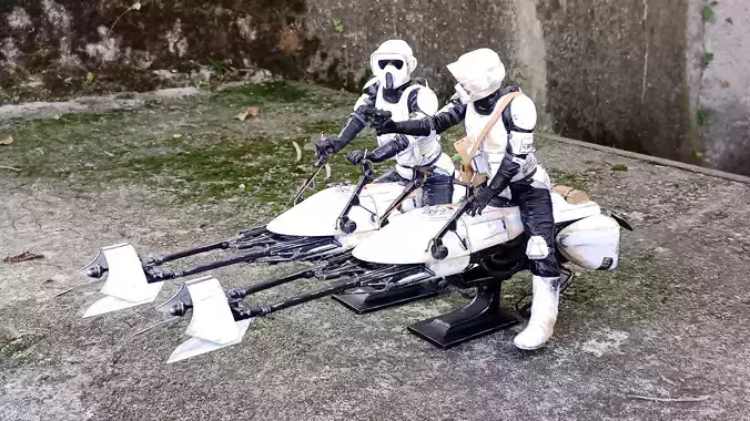 Mandalorian - Speeder bike with Yoda 3D print model