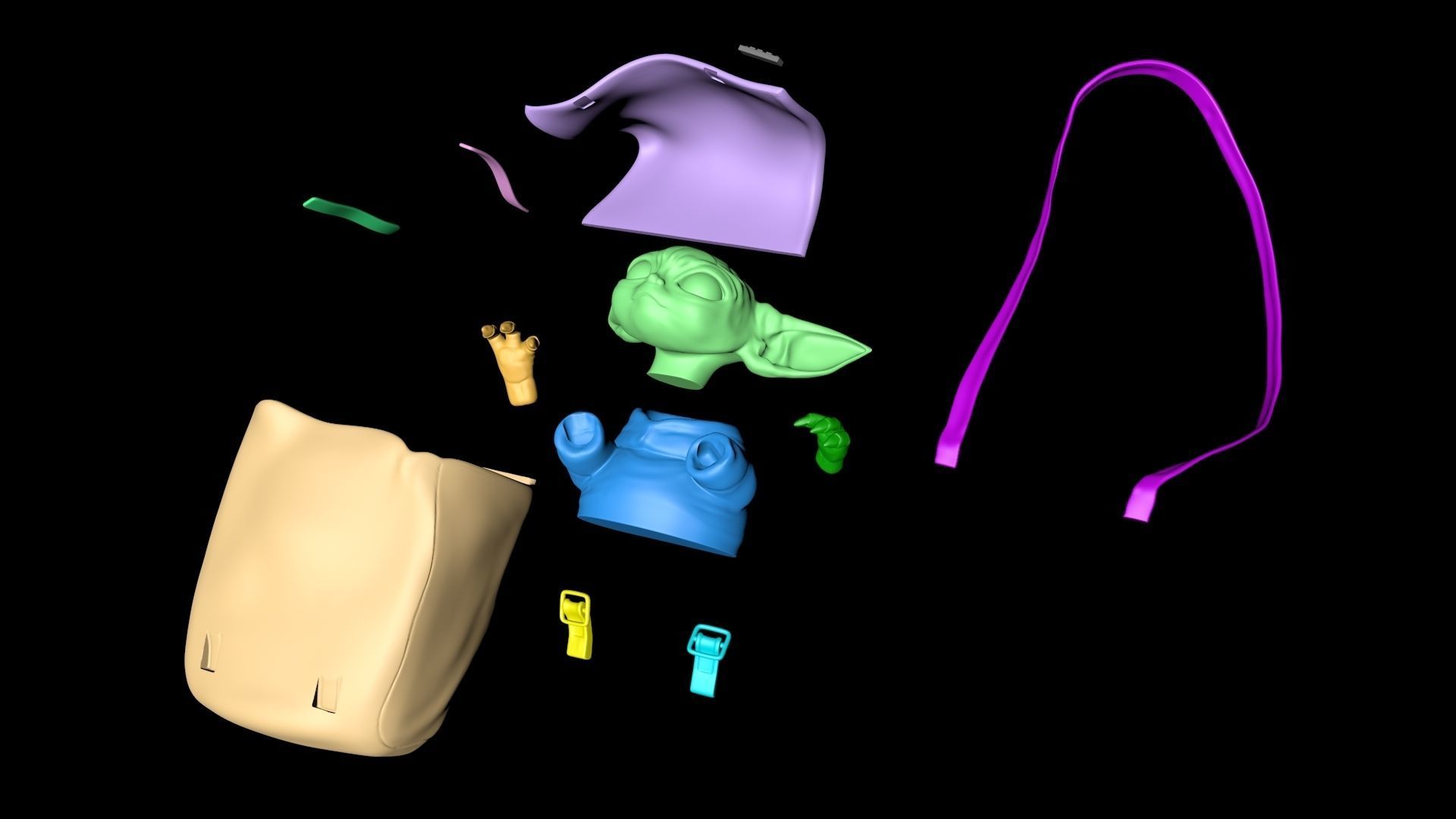 Mandalorian - Speeder bike with Yoda 3D print model_16