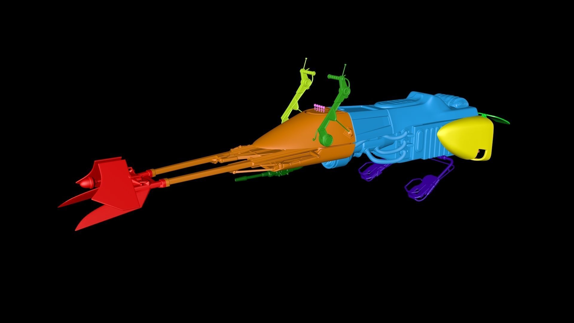 Mandalorian - Speeder bike with Yoda 3D print model_24