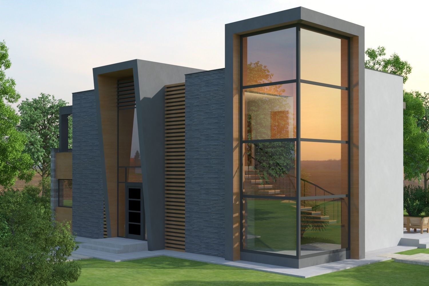 Modern Villa Design 3D model_2
