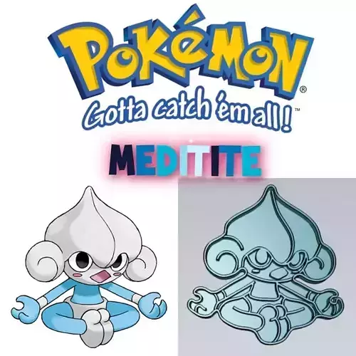 Amazing Pokemon Meditite Cookie Cutter Stamp Cake Decorating 
