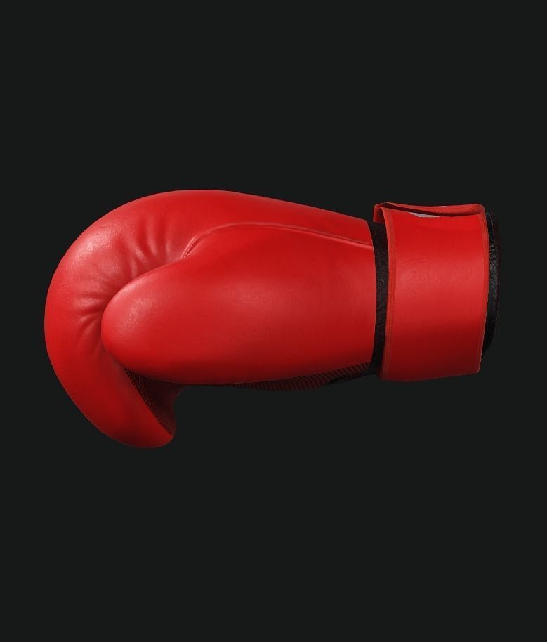Boxing Gloves-Red Low-poly 3D model_3