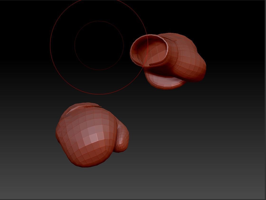 Boxing Gloves-Red Low-poly 3D model_6