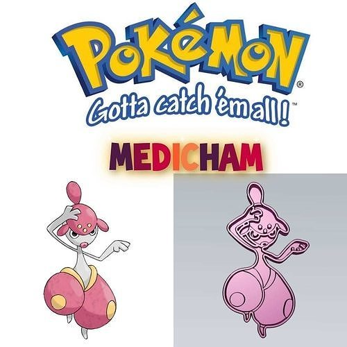 Amazing Pokemon Medicham Cookie Cutter Stamp Cake Decorating  3D model