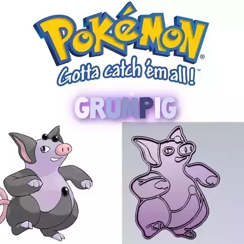 Amazing Pokemon Grumpig Cookie Cutter Stamp Cake Decorating 