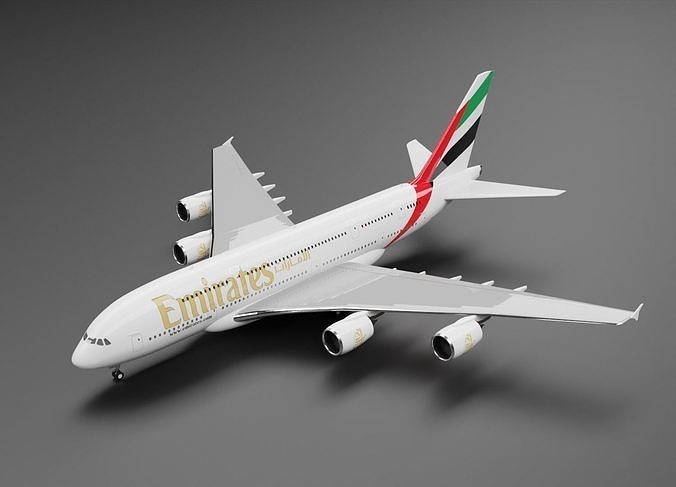 Airbus A380-800 with Emirates Livery 3D model