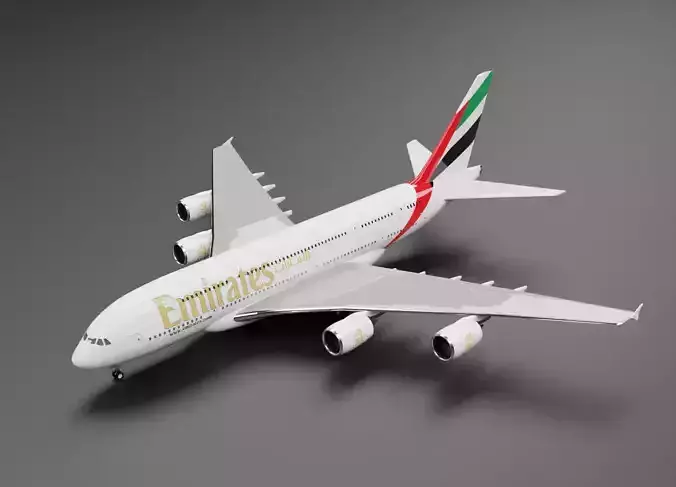 Airbus A380-800 with Emirates Livery 3D model