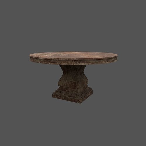 Rounded table Free low-poly 3D model