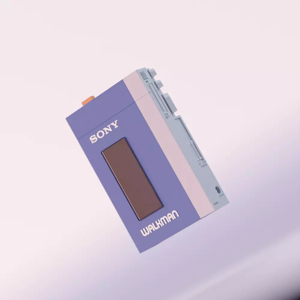 Original Vintage Walkman 1979 Low Poly Textured Free low-poly 3D model