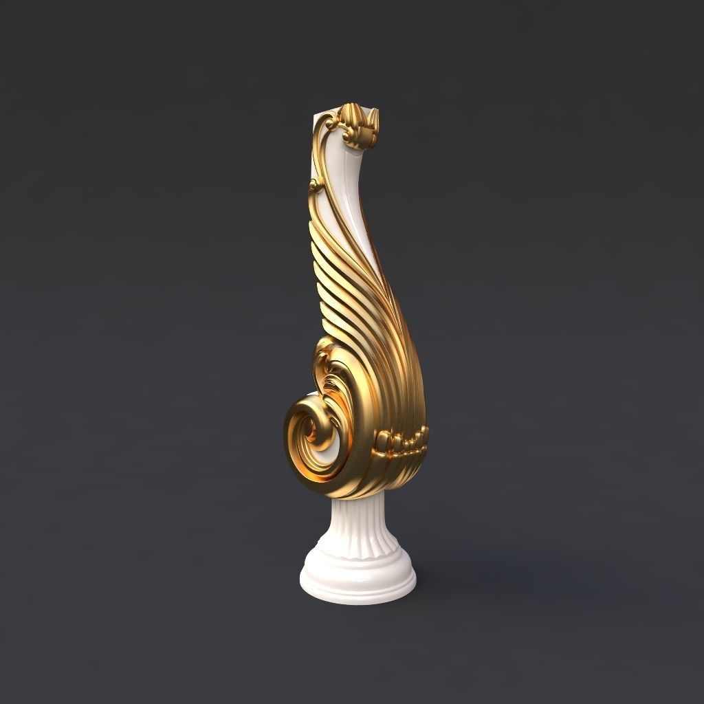 stair entry post 3D model_1