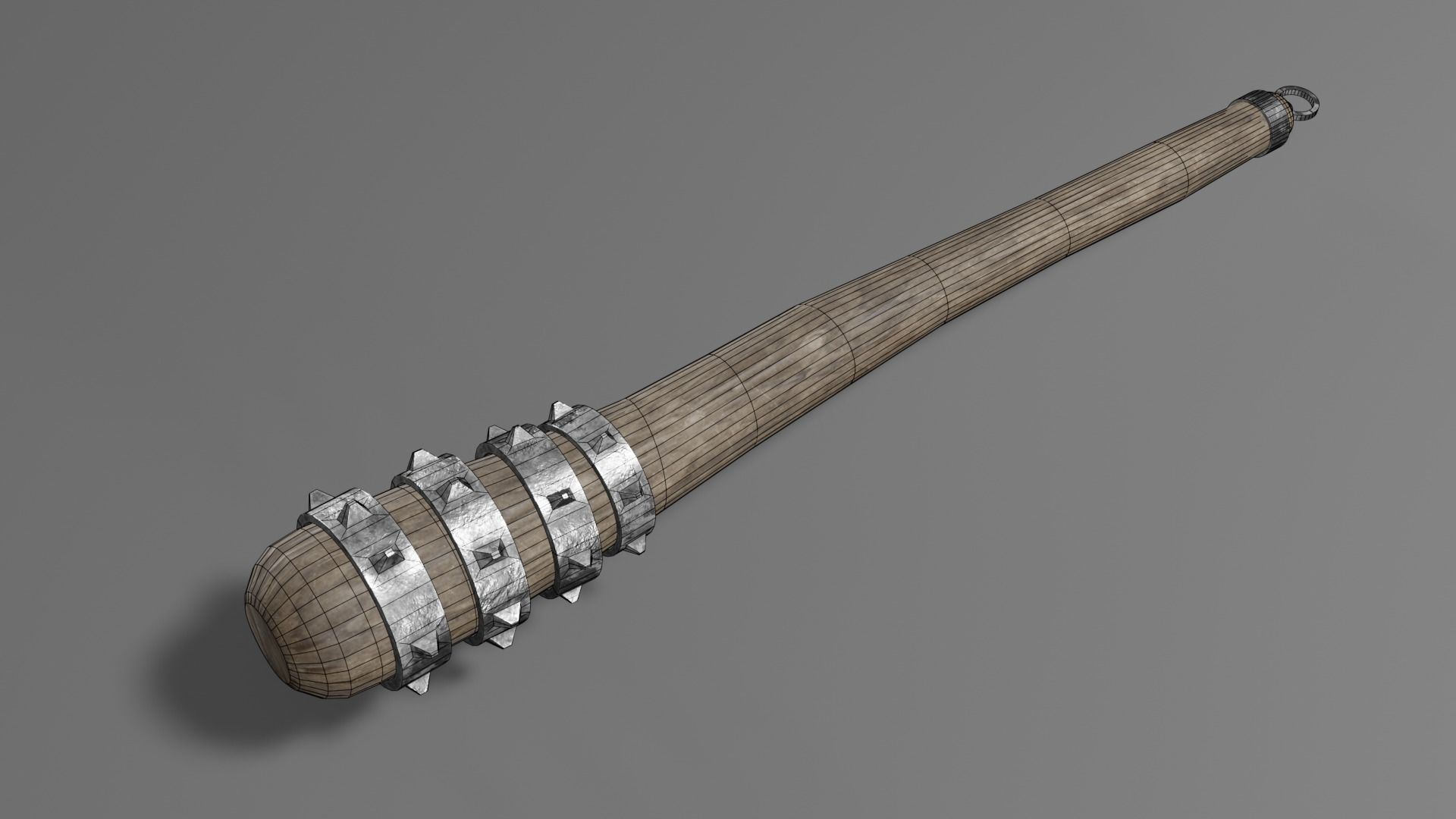 Medieval mace 3 Low-poly 3D model_6