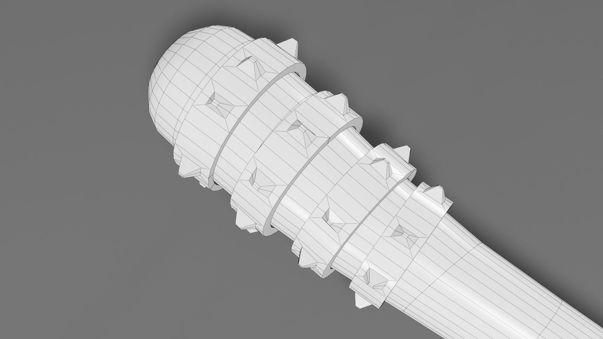 Medieval mace 3 Low-poly 3D model_7