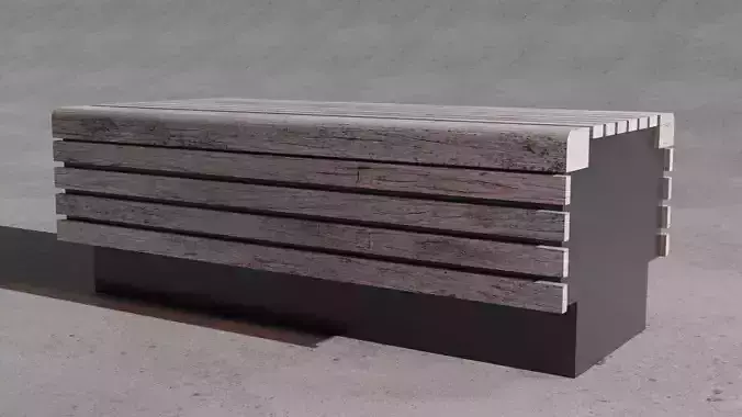 Sleek Modern Urban Bench - Realistic 3D Model for Cityscapes