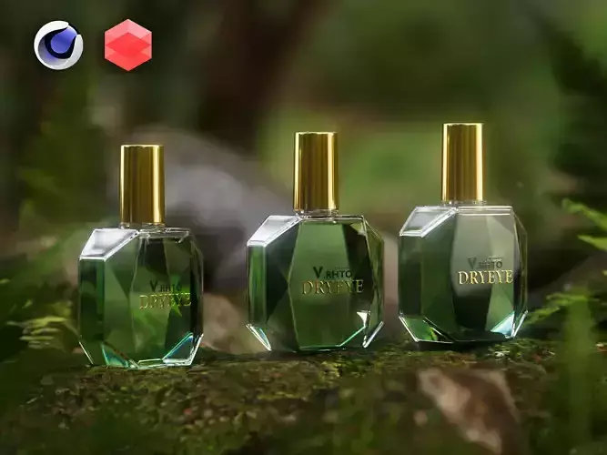 Project file Cinema 4D and Redshift - Eye Drops