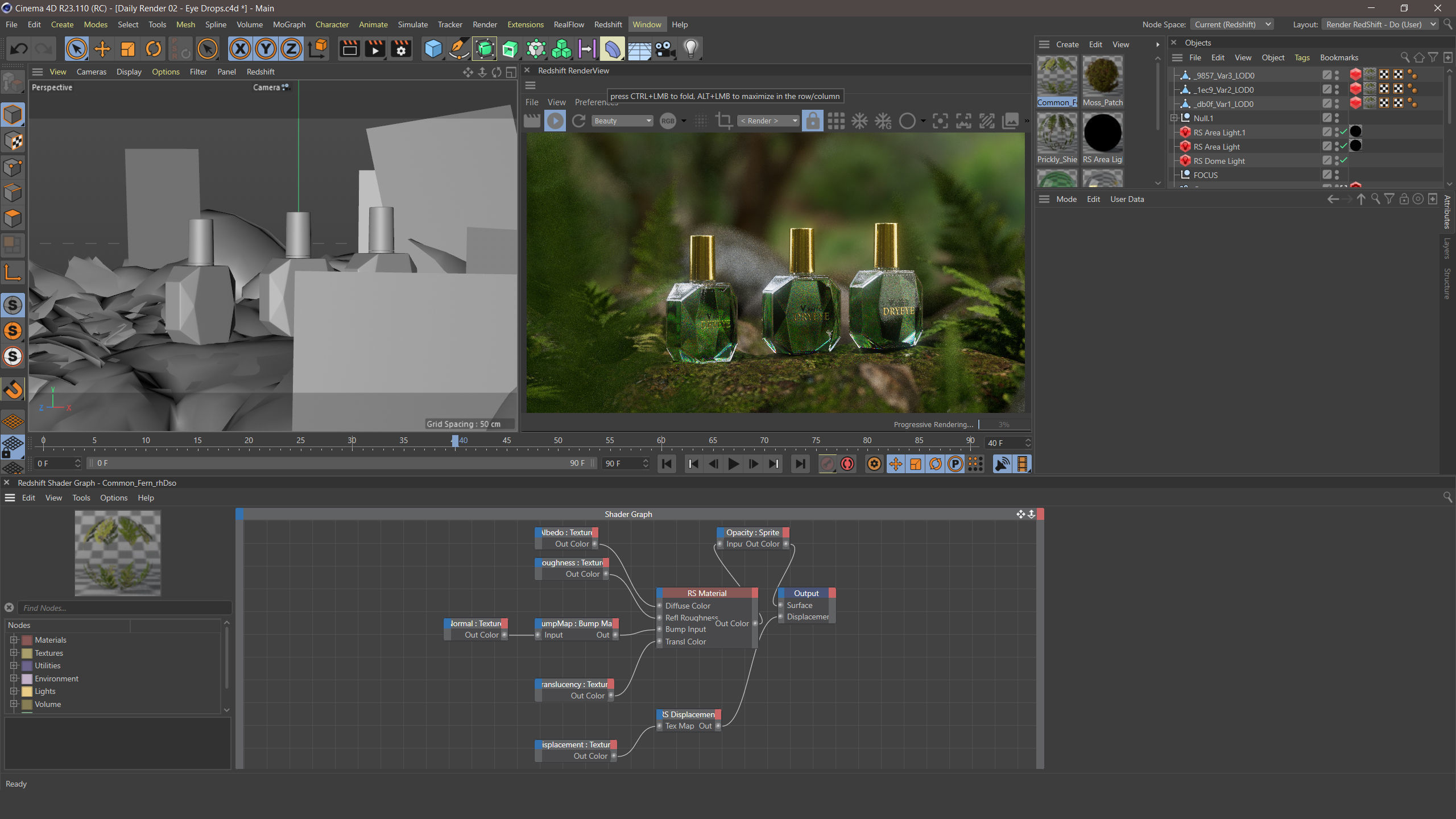 Project file Cinema 4D and Redshift - Eye Drops 3D model_2