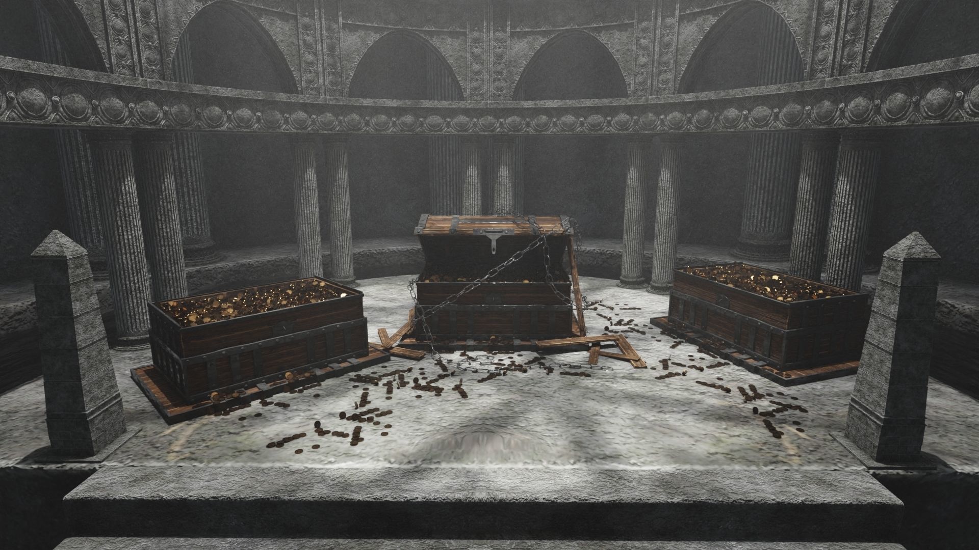 Lost Treasure Scene 3D model_2