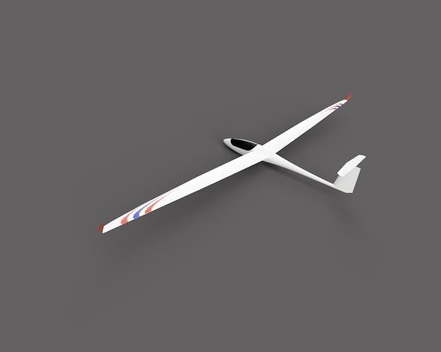 ASH 31 4m Scale Sailplane Low-poly 3D print model