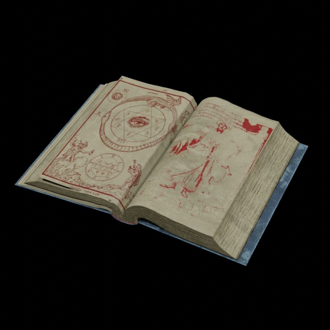 Old Magic Book Openable Low-poly 3D model_2