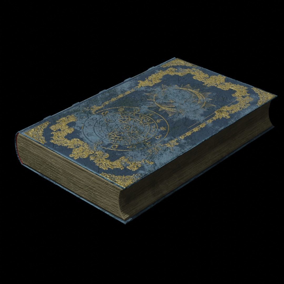 Old Magic Book Openable Low-poly 3D model_12