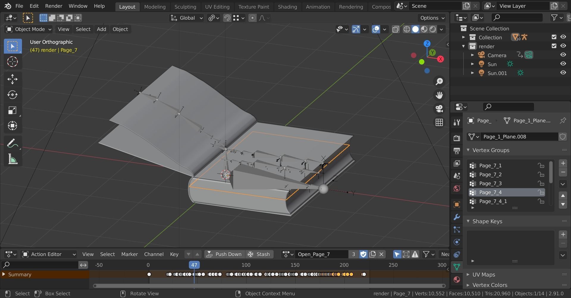 Old Magic Book Openable Low-poly 3D model_19