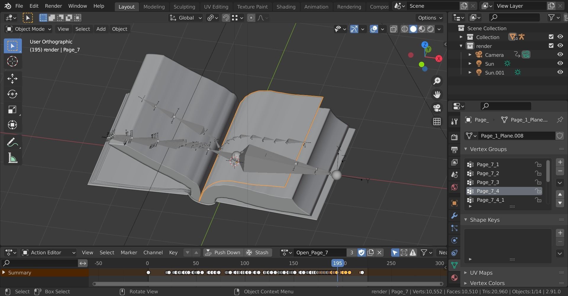 Old Magic Book Openable Low-poly 3D model_22