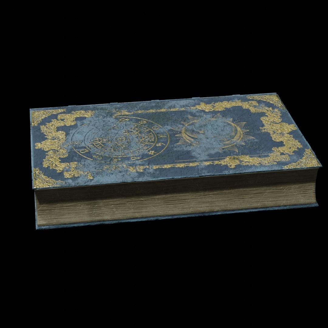 Old Magic Book Openable Low-poly 3D model_13